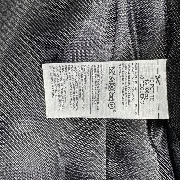 Banana Republic Wool Blend Twill Jacket Womens Petite Size 10 Zip Dress Jacket - Picture 14 of 14